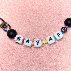 G@Y AF: Silicone Offensive Keychain: Black & Rainbow